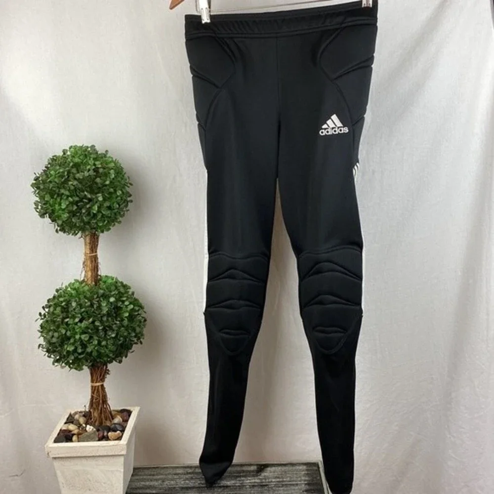 Adidas Black & White Men's Padded Aeroready Goal Sport Athletic Pants S